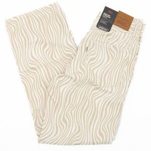Levi's Wavy Cream and Tan Straight Jeans